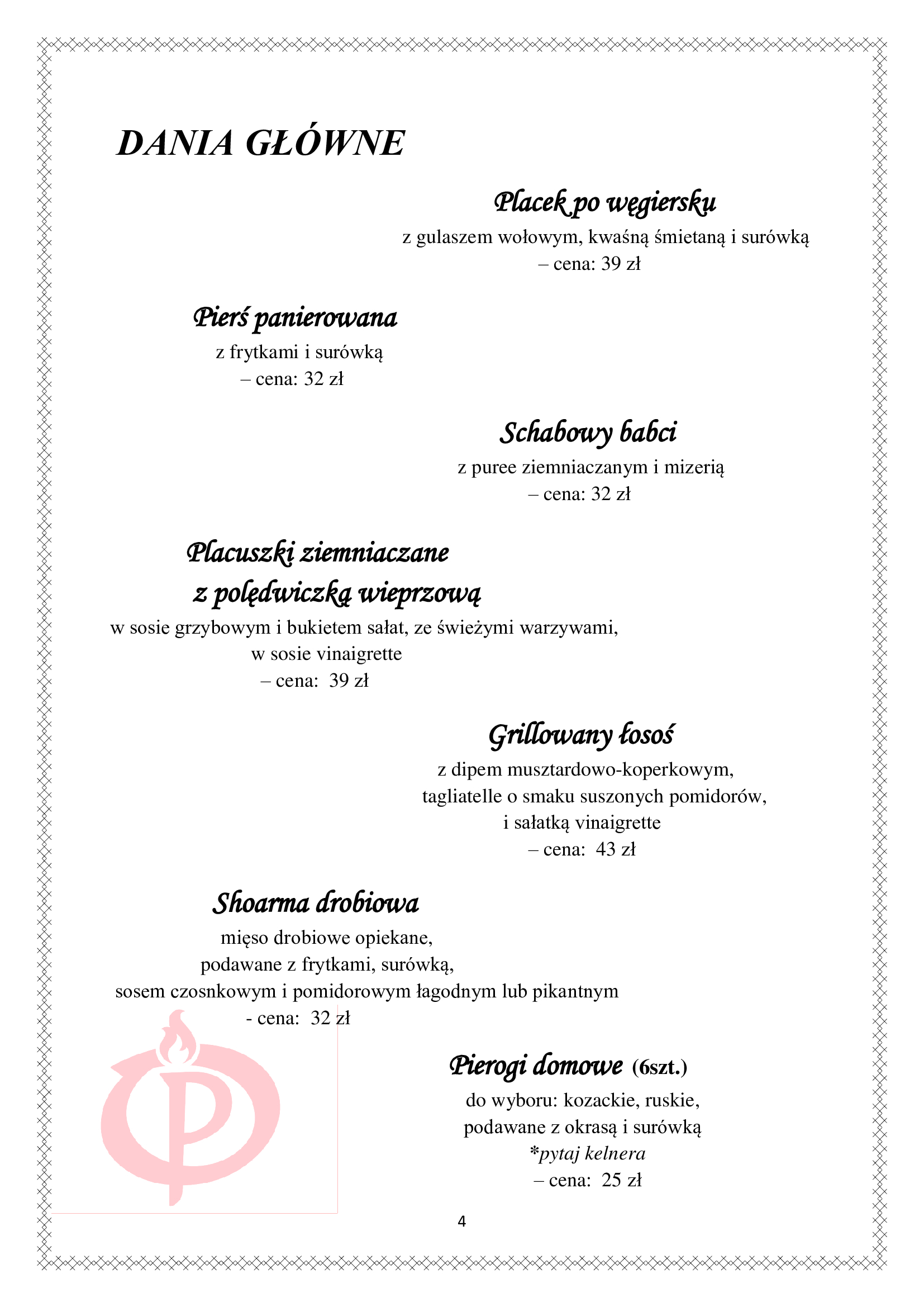 menu